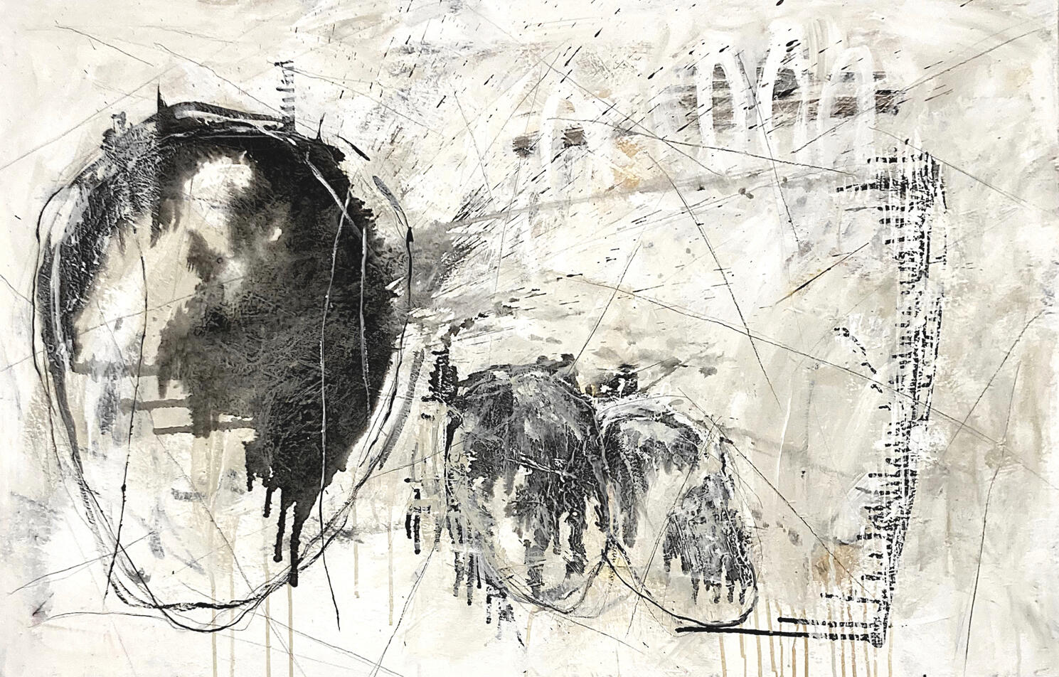 Abstract mixed media painting by Jutta Rika Bressem